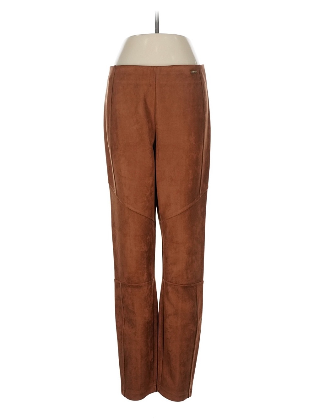 Ivanka Trump Brown Faux-Suede Straight Leg Pants